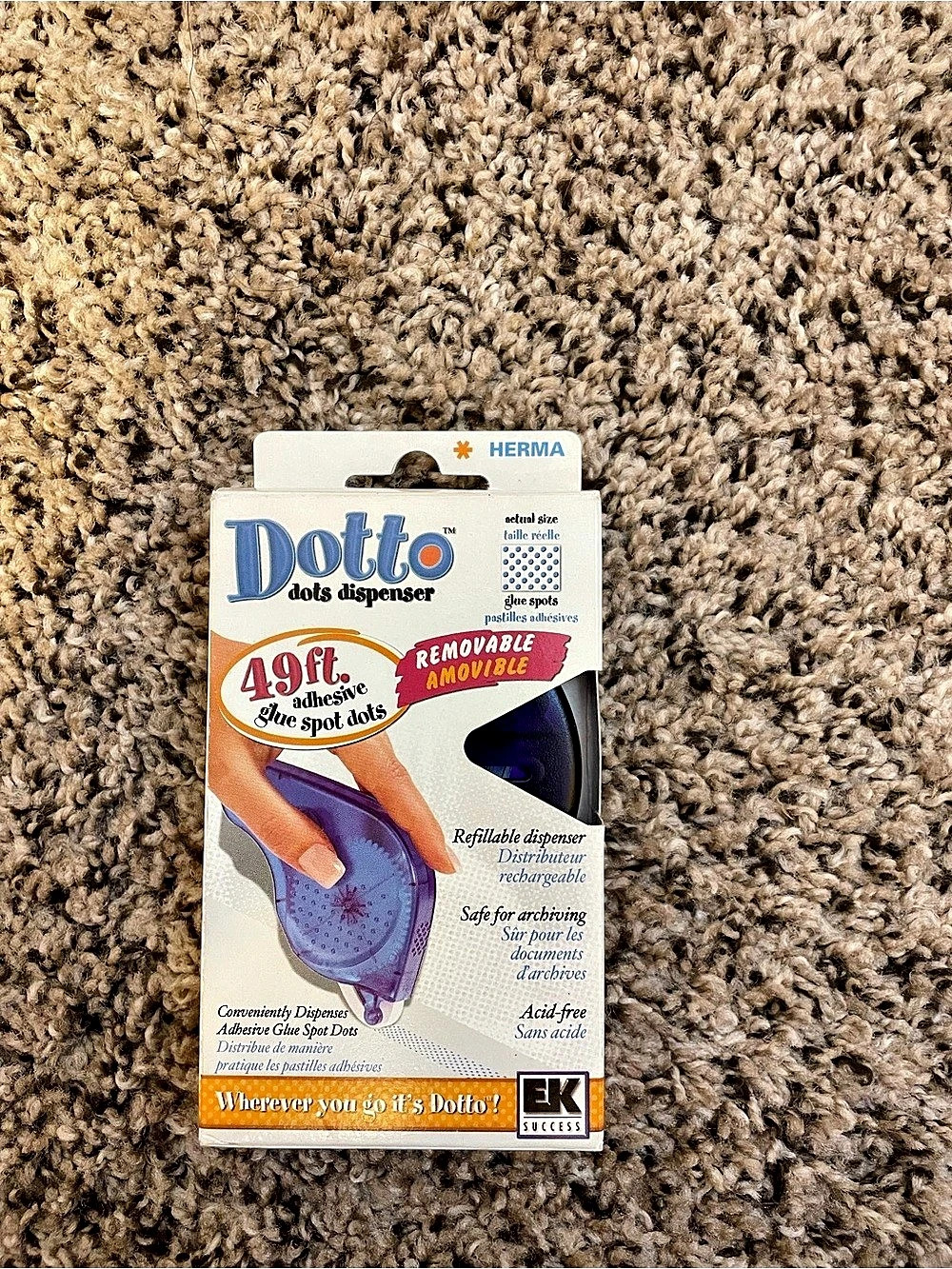 Dotto Removable Adhesive Dots Dispenser NWT
